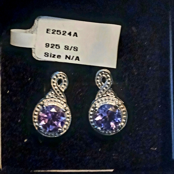 Amethyst Sterling Silver Earrings - Picture 1 of 2
